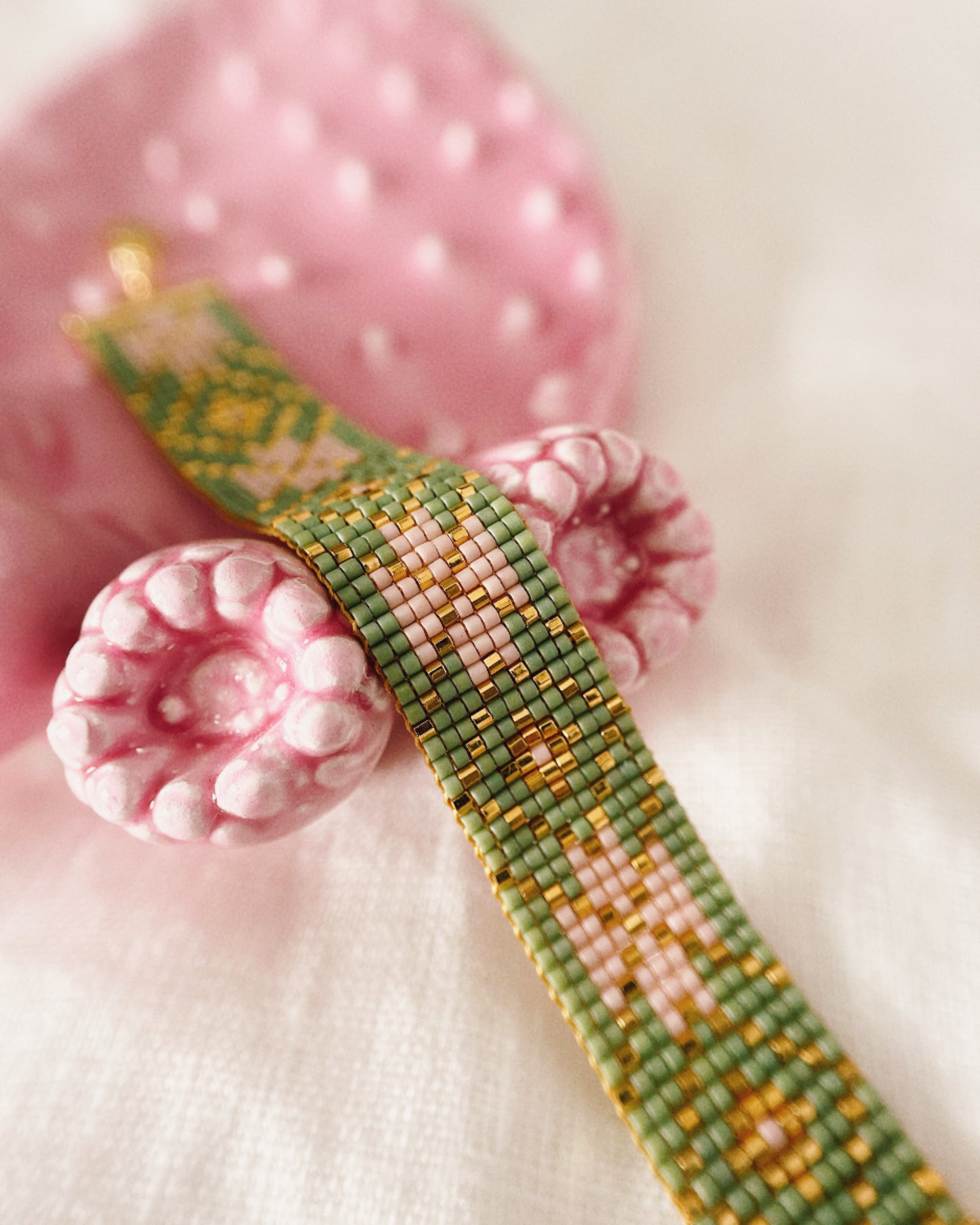 pistachio rose bracelet