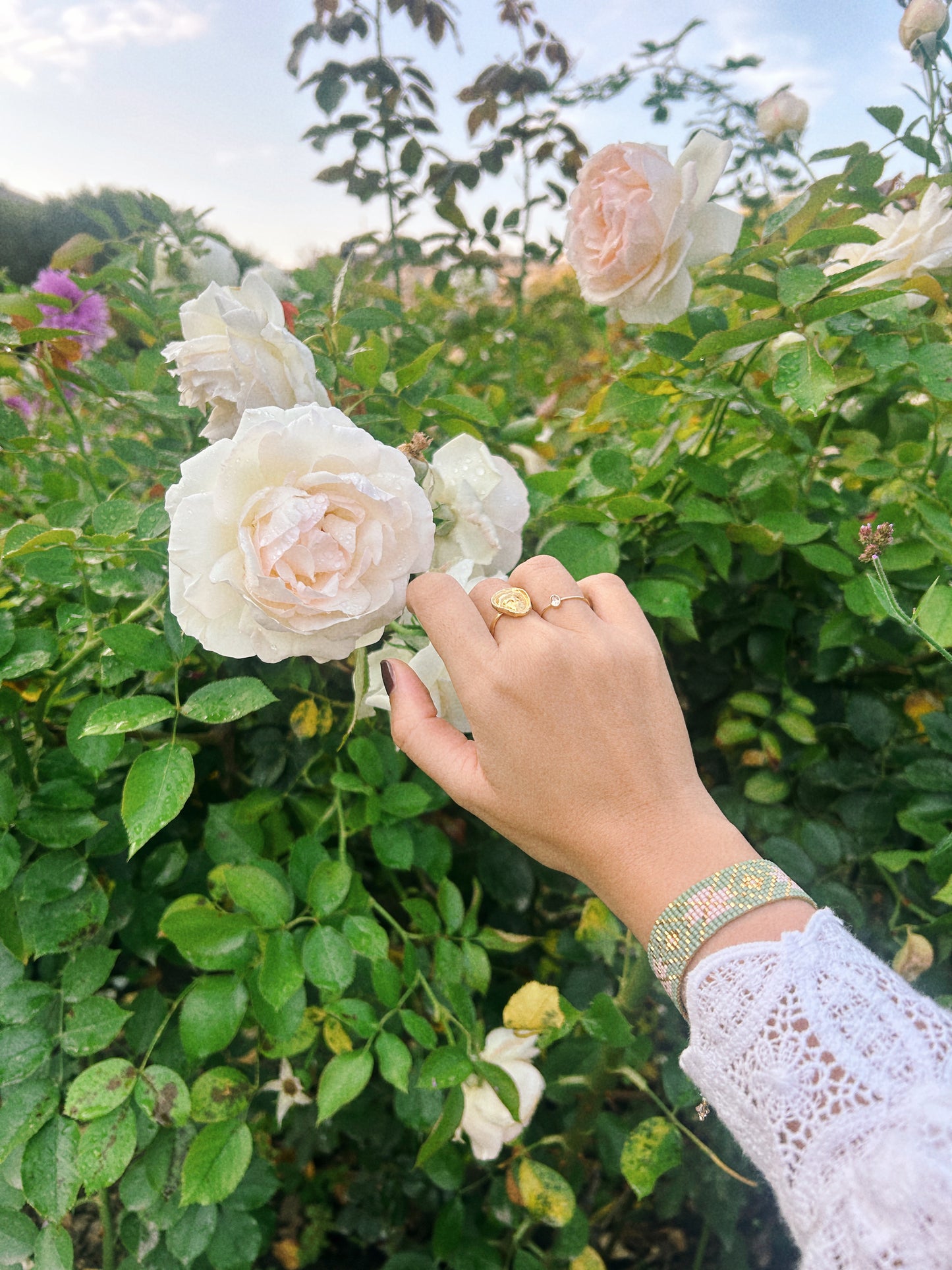pistachio rose bracelet